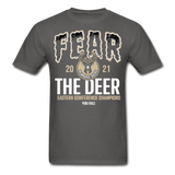 2021 Milwaukee Bucks Fear The Deer shirt Eastern Conference NBA Champions TShirt - charcoal