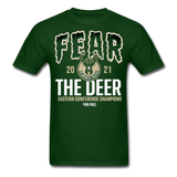 2021 Milwaukee Bucks Fear The Deer shirt Eastern Conference NBA Champions TShirt - forest green
