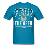 2021 Milwaukee Bucks Fear The Deer shirt Eastern Conference NBA Champions TShirt - turquoise