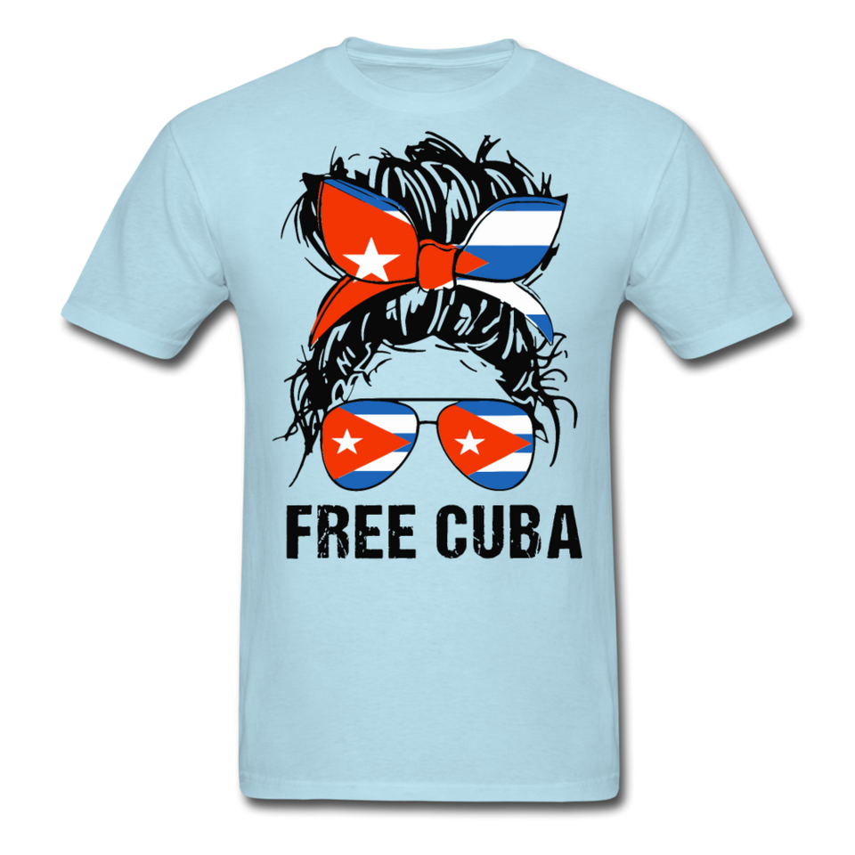 FREE CUBA shirt, Patria y Vida T-Shirt - powder blue