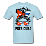 FREE CUBA shirt, Patria y Vida T-Shirt - powder blue