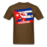 SOS Cuba T Shirt, Patria y Vida shirt Viva Cuba Libre Flag T-Shirt size S-6XL - brown