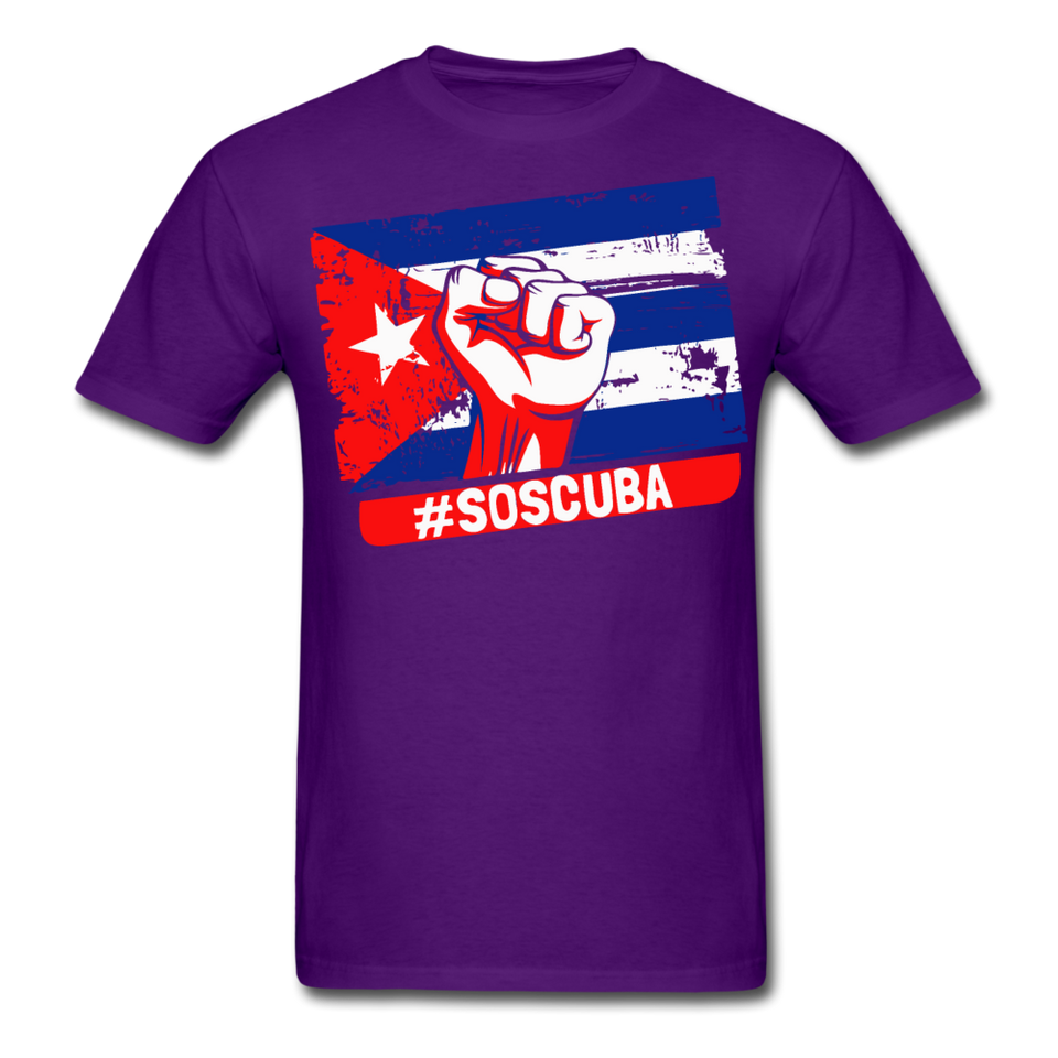 SOS Cuba T Shirt, Patria y Vida shirt Viva Cuba Libre Flag T-Shirt size S-6XL - purple