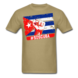 SOS Cuba T Shirt, Patria y Vida shirt Viva Cuba Libre Flag T-Shirt size S-6XL - khaki
