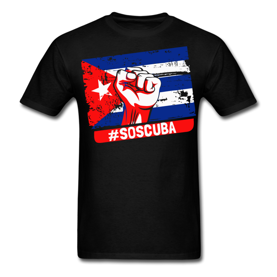 SOS Cuba T Shirt, Patria y Vida shirt Viva Cuba Libre Flag T-Shirt size S-6XL - black