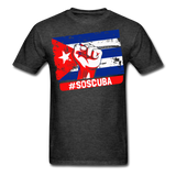 SOS Cuba T Shirt, Patria y Vida shirt Viva Cuba Libre Flag T-Shirt size S-6XL - heather black
