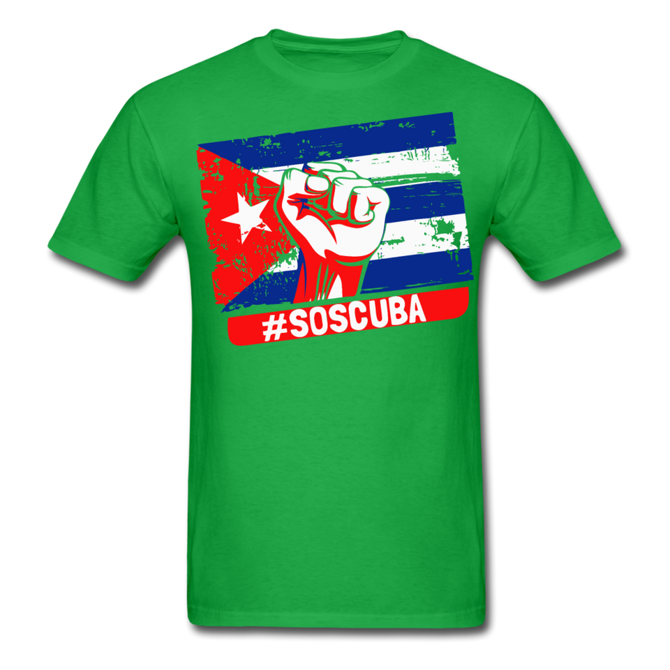 SOS Cuba T Shirt, Patria y Vida shirt Viva Cuba Libre Flag T-Shirt size S-6XL - bright green