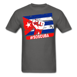SOS Cuba T Shirt, Patria y Vida shirt Viva Cuba Libre Flag T-Shirt size S-6XL - charcoal