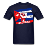 SOS Cuba T Shirt, Patria y Vida shirt Viva Cuba Libre Flag T-Shirt size S-6XL - navy