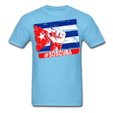 SOS Cuba T Shirt, Patria y Vida shirt Viva Cuba Libre Flag T-Shirt size S-6XL - aquatic blue