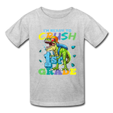Im Ready To Crush 1st Grade Dinosaur shirt Back to School Youth / Kids T-Shirt - heather gray
