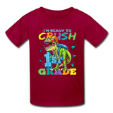 Im Ready To Crush 1st Grade Dinosaur shirt Back to School Youth / Kids T-Shirt - dark red
