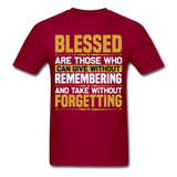 Motivation shirt Blessed motivational T-Shirt size S-6XL - dark red