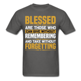 Motivation shirt Blessed motivational T-Shirt size S-6XL - charcoal