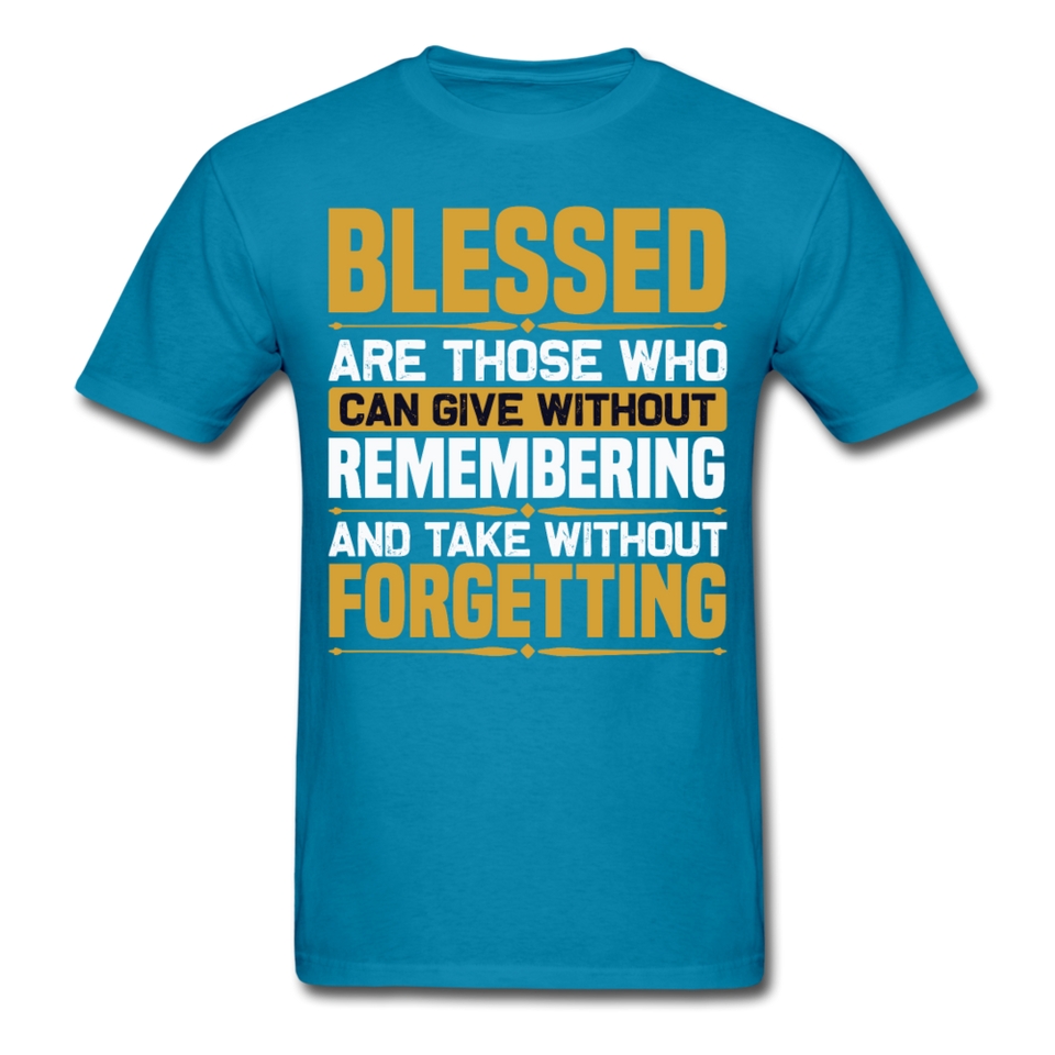 Motivation shirt Blessed motivational T-Shirt size S-6XL - turquoise