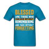 Motivation shirt Blessed motivational T-Shirt size S-6XL - turquoise