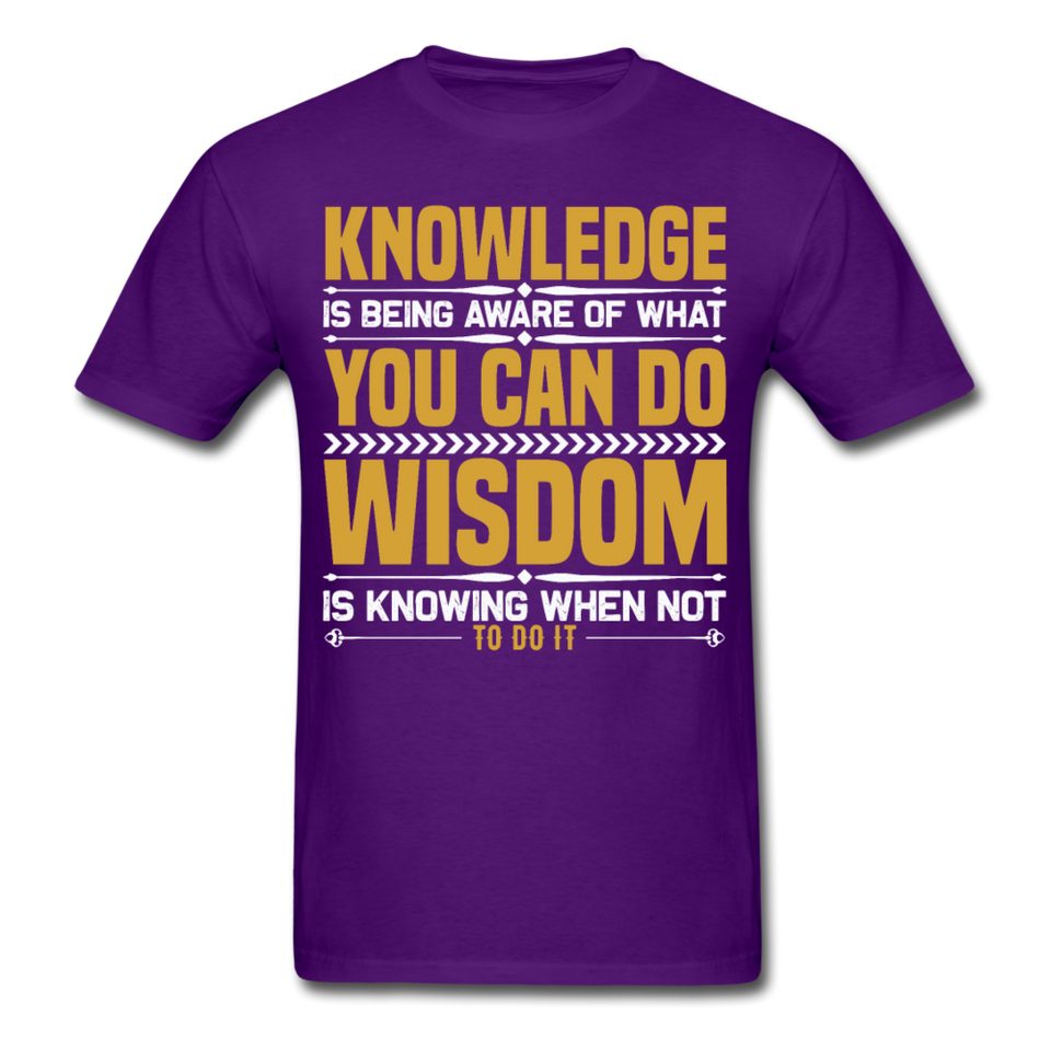 Inspirational shirt Inspirational Knowledge Wisdom Tshirt motivational T-Shirt - purple
