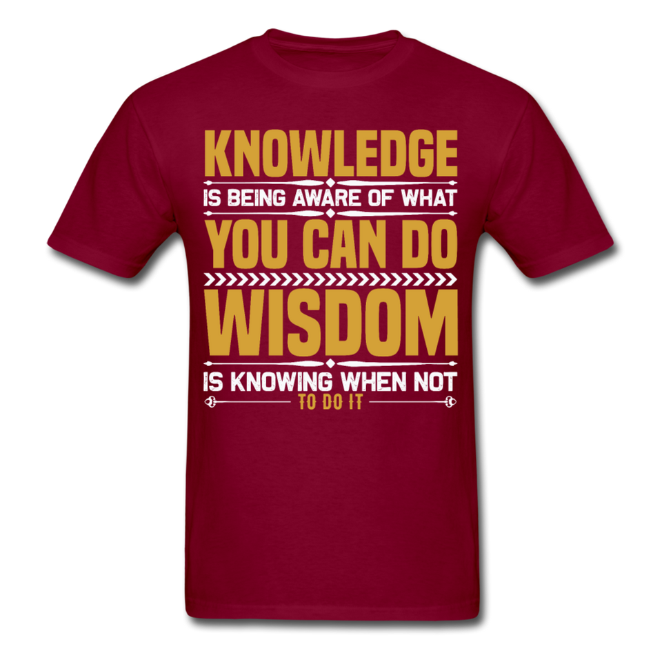 Inspirational shirt Inspirational Knowledge Wisdom Tshirt motivational T-Shirt - burgundy