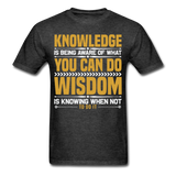 Inspirational shirt Inspirational Knowledge Wisdom Tshirt motivational T-Shirt - heather black