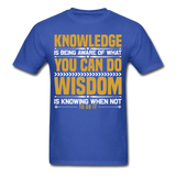 Inspirational shirt Inspirational Knowledge Wisdom Tshirt motivational T-Shirt - royal blue