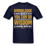 Inspirational shirt Inspirational Knowledge Wisdom Tshirt motivational T-Shirt - navy