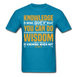 Inspirational shirt Inspirational Knowledge Wisdom Tshirt motivational T-Shirt - turquoise