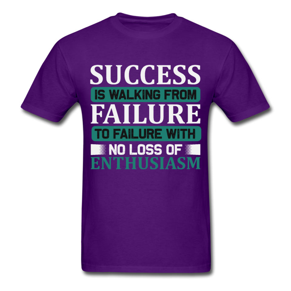 Success is walking from failure Inspirational Quote Tshirt motivational T-Shirt - purple