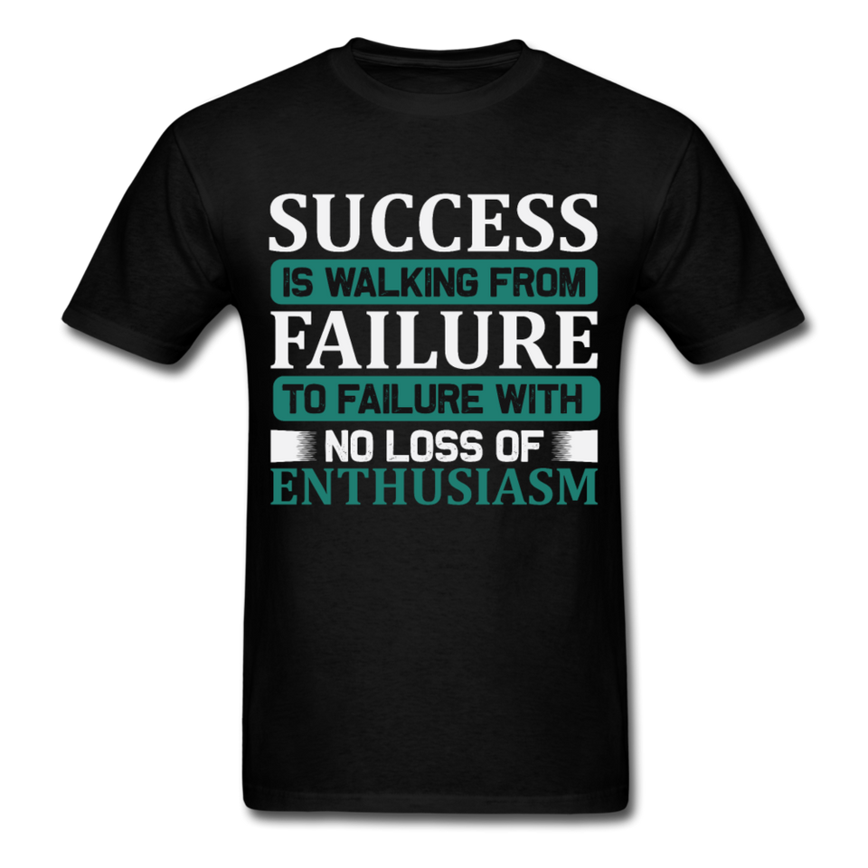 Success is walking from failure Inspirational Quote Tshirt motivational T-Shirt - black
