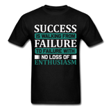 Success is walking from failure Inspirational Quote Tshirt motivational T-Shirt - black