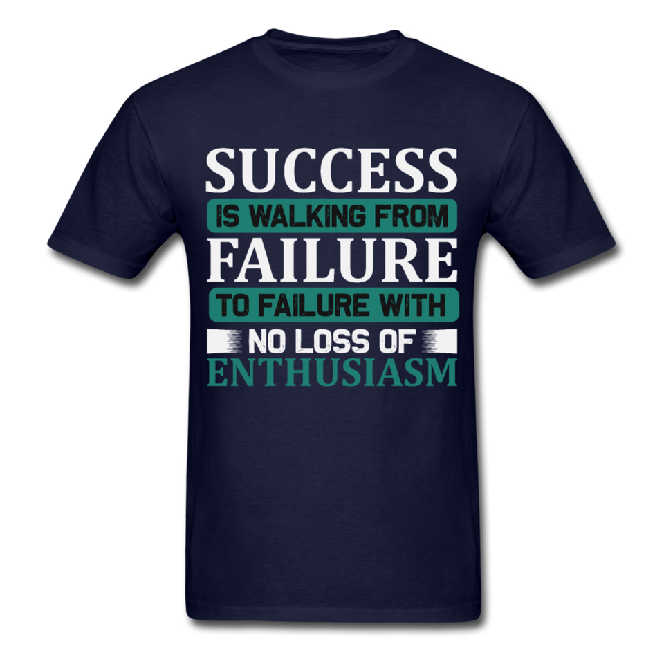 Success is walking from failure Inspirational Quote Tshirt motivational T-Shirt - navy