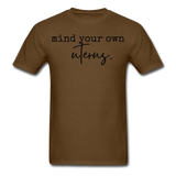Mind your own uterus shirt Funny Women's Reproductive Rights Girl Power T-shirt - brown