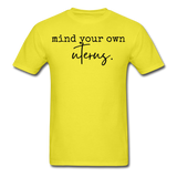 Mind your own uterus shirt Funny Women's Reproductive Rights Girl Power T-shirt - yellow