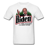 Biden The Quicker Fucker Upper shirt Anti Biden Suck Sarcastic Saying T-shirt - white