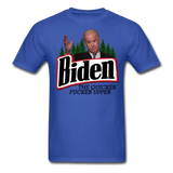 Biden The Quicker Fucker Upper shirt Anti Biden Suck Sarcastic Saying T-shirt - royal blue