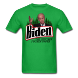 Biden The Quicker Fucker Upper shirt Anti Biden Suck Sarcastic Saying T-shirt - bright green