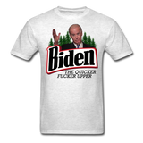 Biden The Quicker Fucker Upper shirt Anti Biden Suck Sarcastic Saying T-shirt - light heather gray