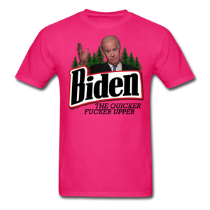 Biden The Quicker Fucker Upper shirt Anti Biden Suck Sarcastic Saying T-shirt - fuchsia