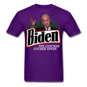 Biden The Quicker Fucker Upper shirt Anti Biden Suck Sarcastic Saying T-shirt - purple