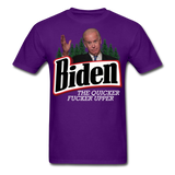 Biden The Quicker Fucker Upper shirt Anti Biden Suck Sarcastic Saying T-shirt - purple