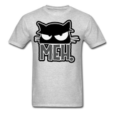 Meh Cat shirt Funny Cat Saying - Meh Moody Cat - Angry Black Cat T-shirt - heather gray