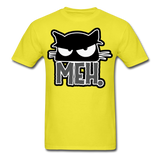 Meh Cat shirt Funny Cat Saying - Meh Moody Cat - Angry Black Cat T-shirt - yellow