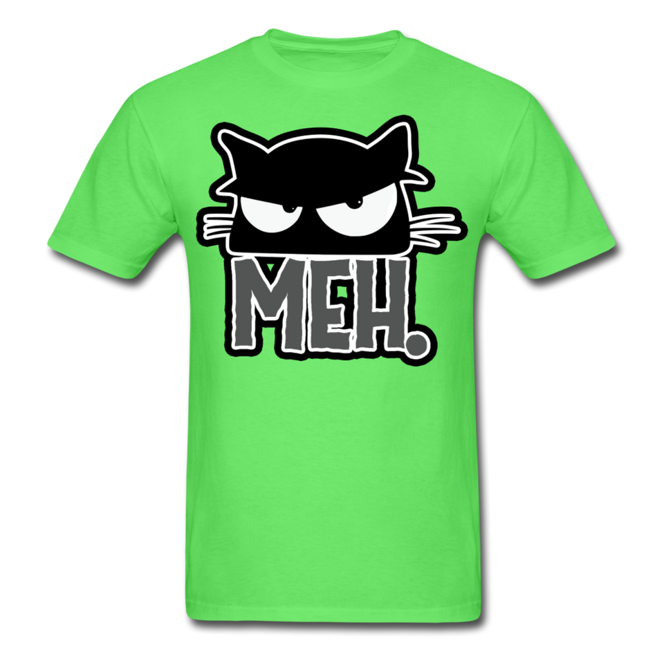 Meh Cat shirt Funny Cat Saying - Meh Moody Cat - Angry Black Cat T-shirt - kiwi