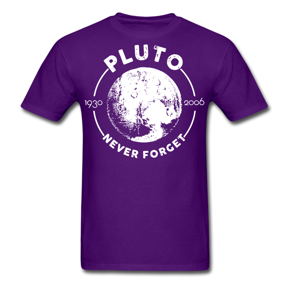 Pluto Never Forget 1930 - 2006 Vintage shirt Solar System Planet Science T-shirt - purple