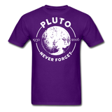 Pluto Never Forget 1930 - 2006 Vintage shirt Solar System Planet Science T-shirt - purple