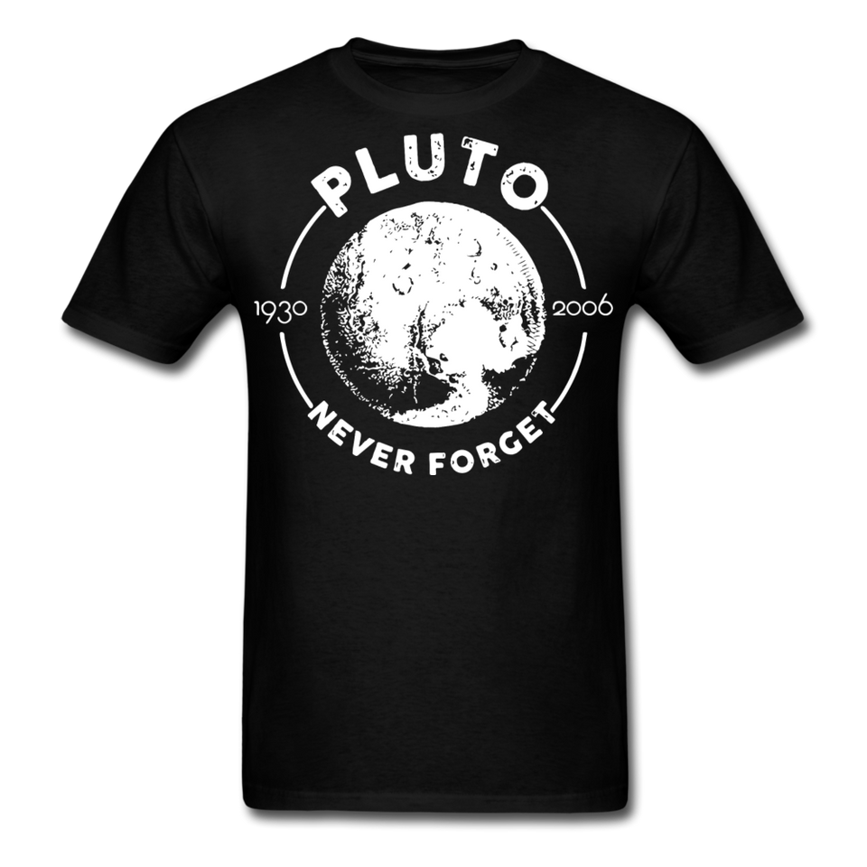 Pluto Never Forget 1930 - 2006 Vintage shirt Solar System Planet Science T-shirt - black