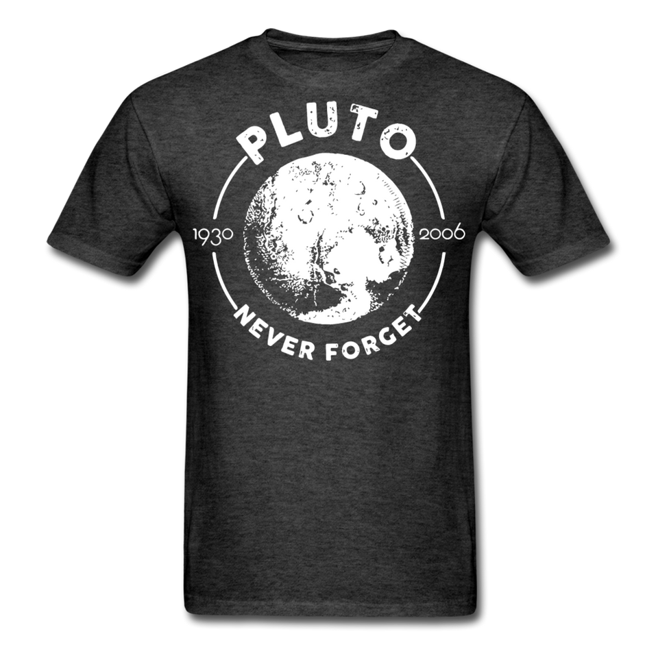 Pluto Never Forget 1930 - 2006 Vintage shirt Solar System Planet Science T-shirt - heather black