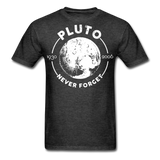 Pluto Never Forget 1930 - 2006 Vintage shirt Solar System Planet Science T-shirt - heather black