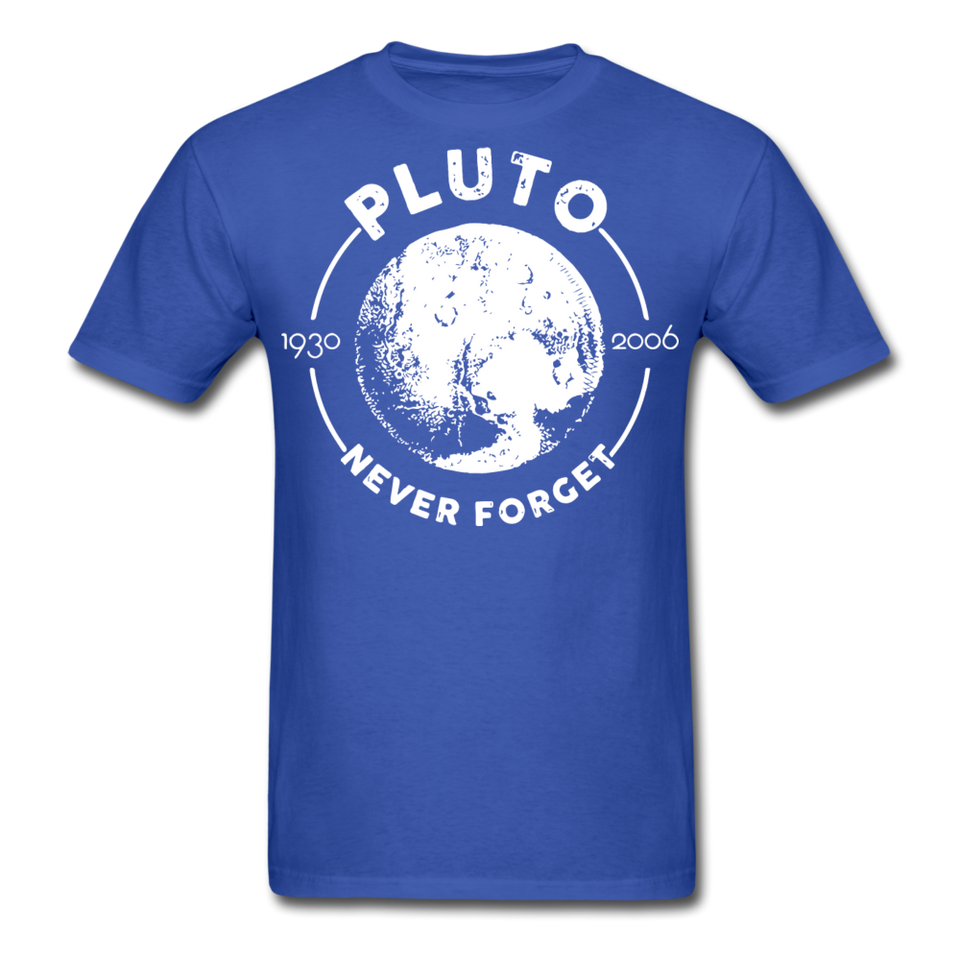 Pluto Never Forget 1930 - 2006 Vintage shirt Solar System Planet Science T-shirt - royal blue