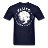 Pluto Never Forget 1930 - 2006 Vintage shirt Solar System Planet Science T-shirt - navy
