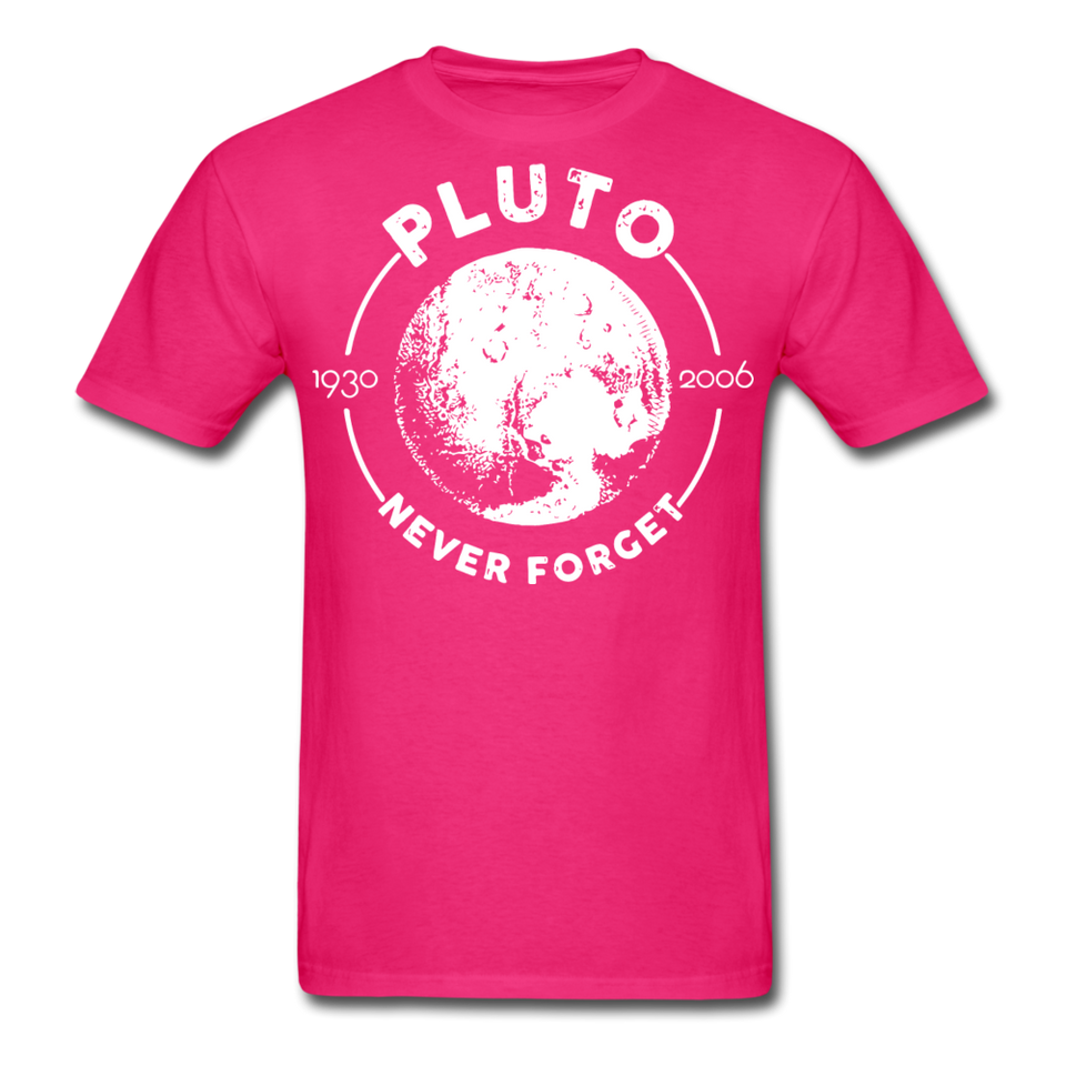 Pluto Never Forget 1930 - 2006 Vintage shirt Solar System Planet Science T-shirt - fuchsia